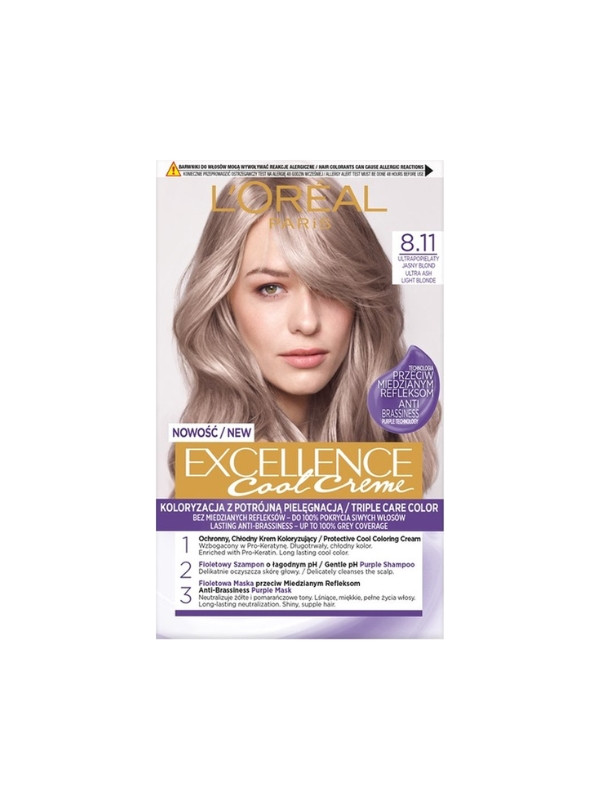 Фарба для волосся L'oreal Excellence Creme /8.11/ Ультра попелястий Blond