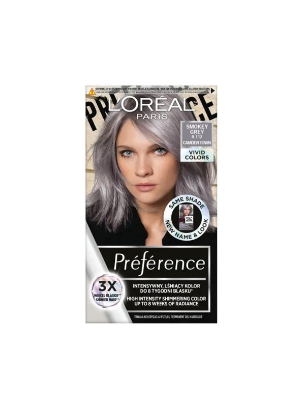 L'oreal Preference Vivid Colors Haarfärbemittel /9.112/ Smokey Grey