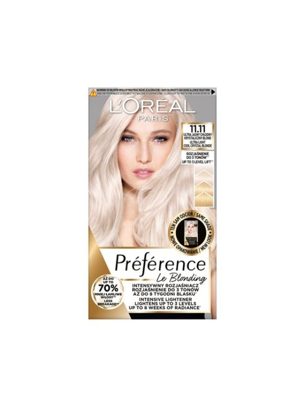 L'oreal Preference Farba do włosów /11.11/ Ultrajasny Chłodny Krystaliczny Blond