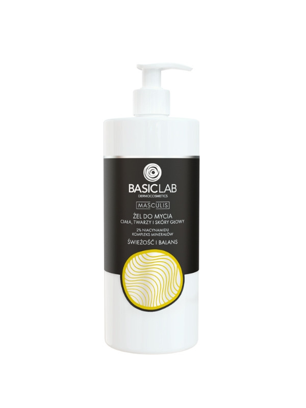 BasicLab Masculis Gel for washing the body, face and scalp Freshness and balance 500 ml