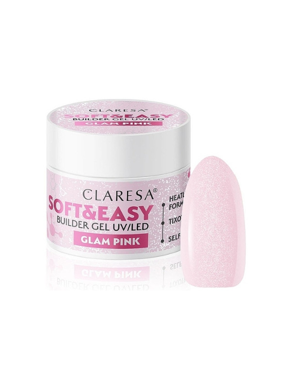 Claresa Soft & Easy Glam Pink nail building gel 45 g