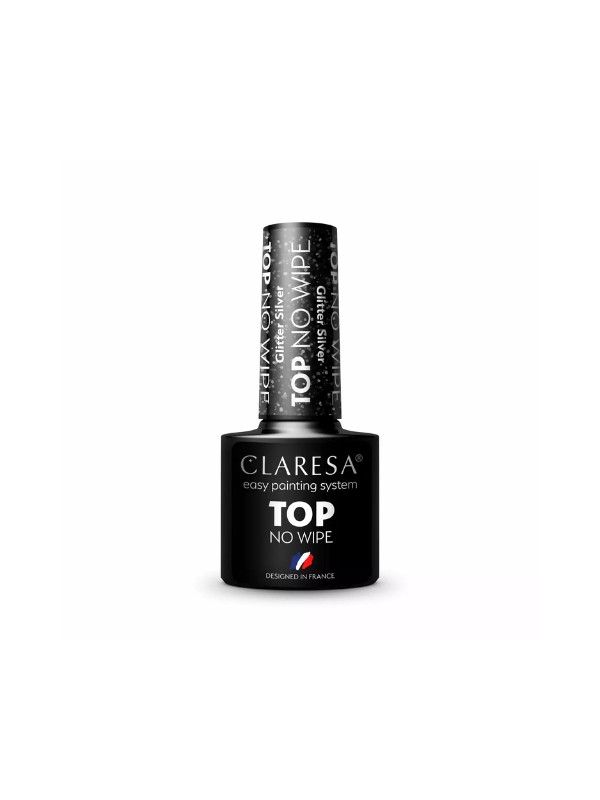 Claresa Top No Wipe Hybrid-Nageltop Glitter Silver 5 g