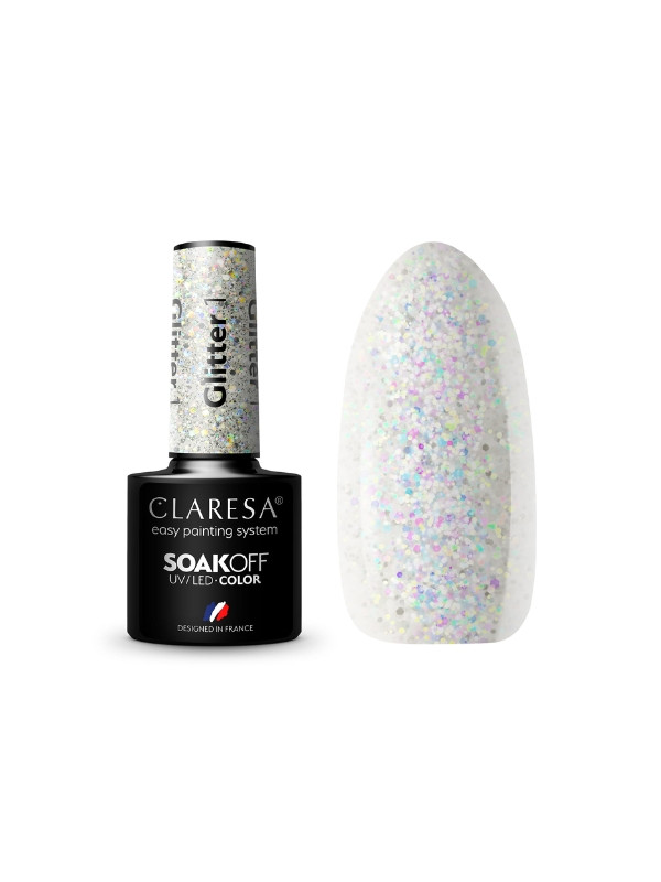 Claresa Glitter Lakier hybrydowy do paznokci /1/ 5 g