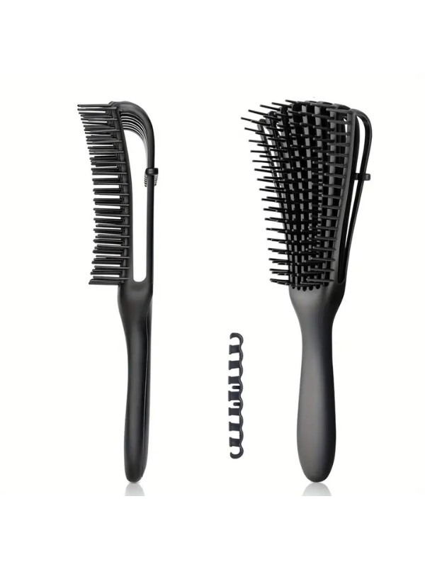 Black brush for detangling wet hair, 1 piece