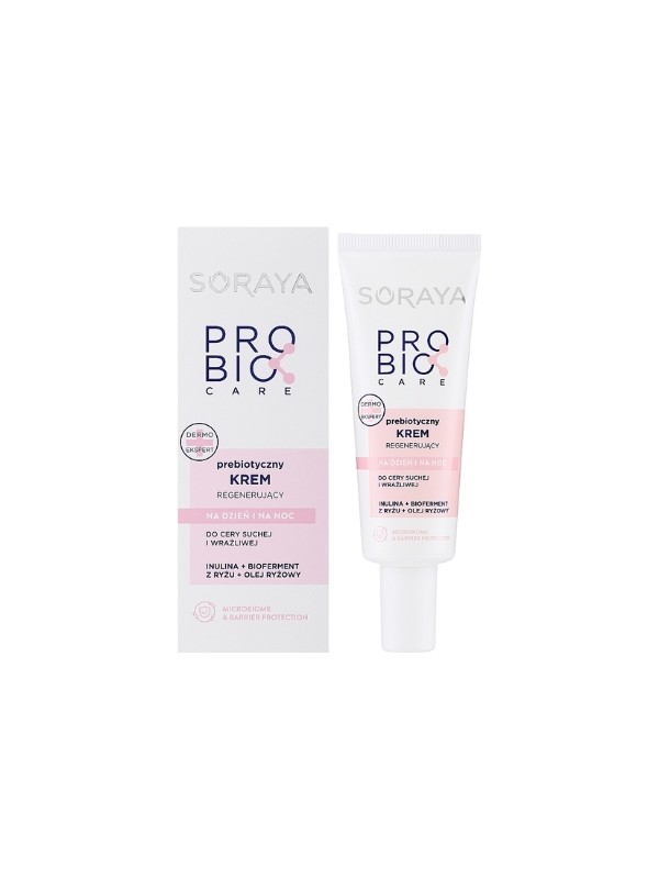 Soraya ProBio Care Prebiotische regenererende gezichtscrème voor de droge en gevoelige huid, dag en nacht, 50 ml