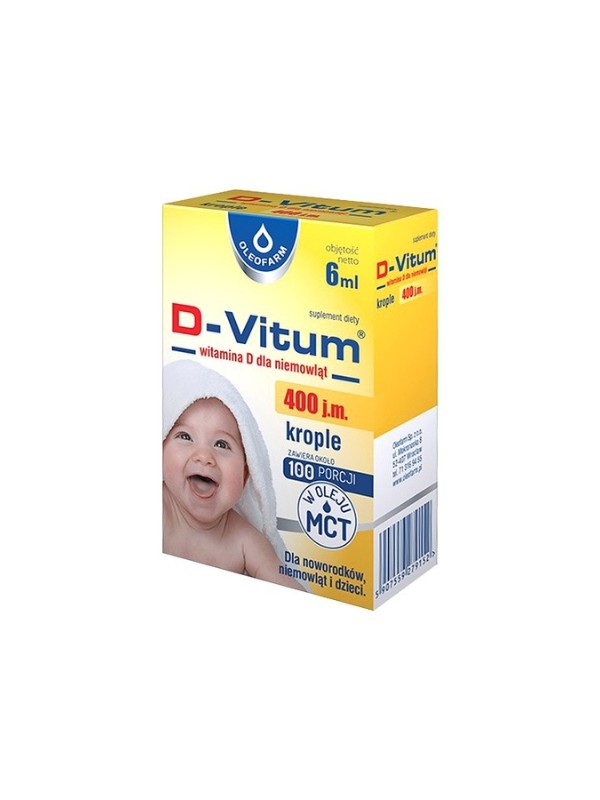 D-Vitum Vitamine D voor zuigelingen druppels 400 IE 6 ml