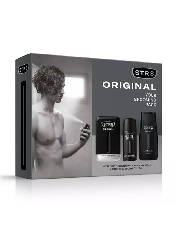 STR8 ORGINAL Gift set for men: Aftershave 100ml, Antiperspirant 150ml and Shower gel 250ml 1 piece