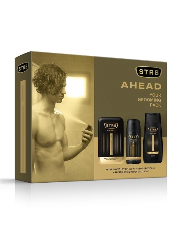 STR8 AHEAD Geschenkset für Männer: Aftershave 100 ml, Antitranspirant 150 ml und Duschgel 250 ml 1 Stück