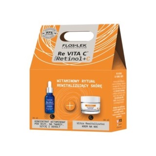 Floslek Revita C Подарунковий набір: Нічний крем для обличчя 50 мл + Вітамінний концентрат для очей, обличчя, шиї та декольте 30 Floslek Revita C Подарунковий набір: Нічний крем для обличчя 50 мл + Вітамінний концентрат для очей, обличчя, шиї та декольте 30
