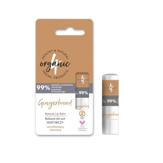 4Organic Natural nährender Gingerbread Lippenbalsam 5 g