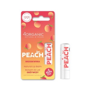 4Organic Натуральний живильний Peach бальзам для губ 5 г