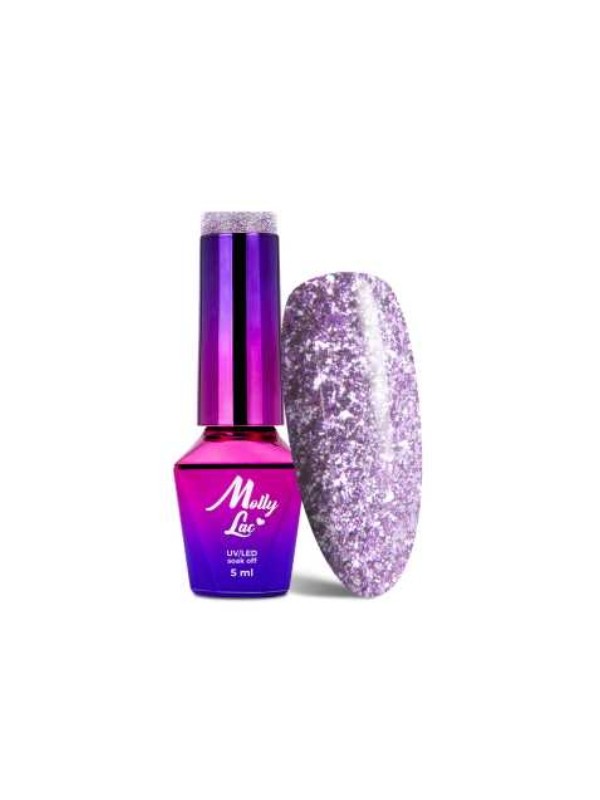 MollyLac /543/ Лак для нігтів Luxury Glam Hybrid Shimmy Violet 5 мл