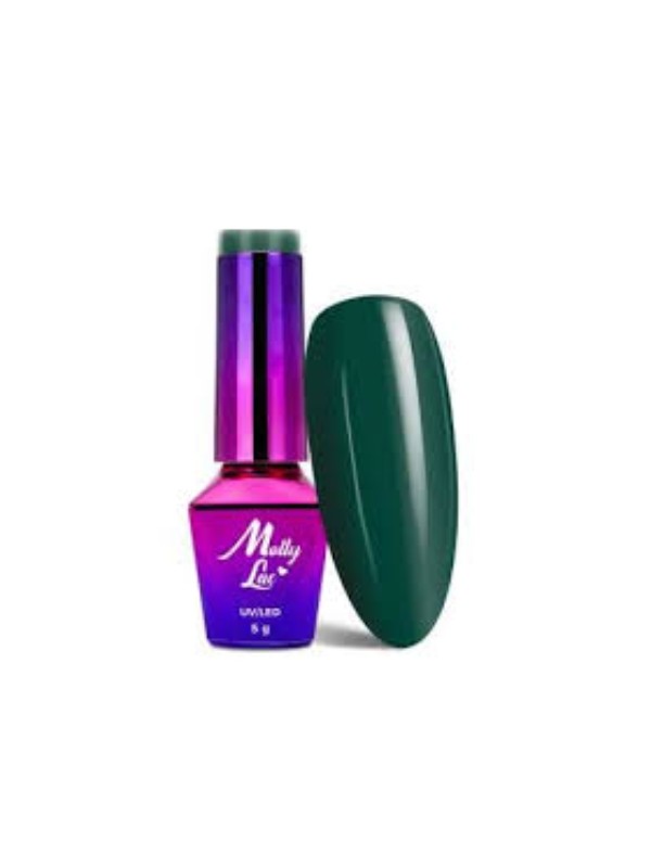 MollyLac /91/ Гібридний лак для нігтів Rest& Relax Dark Green 5 мл