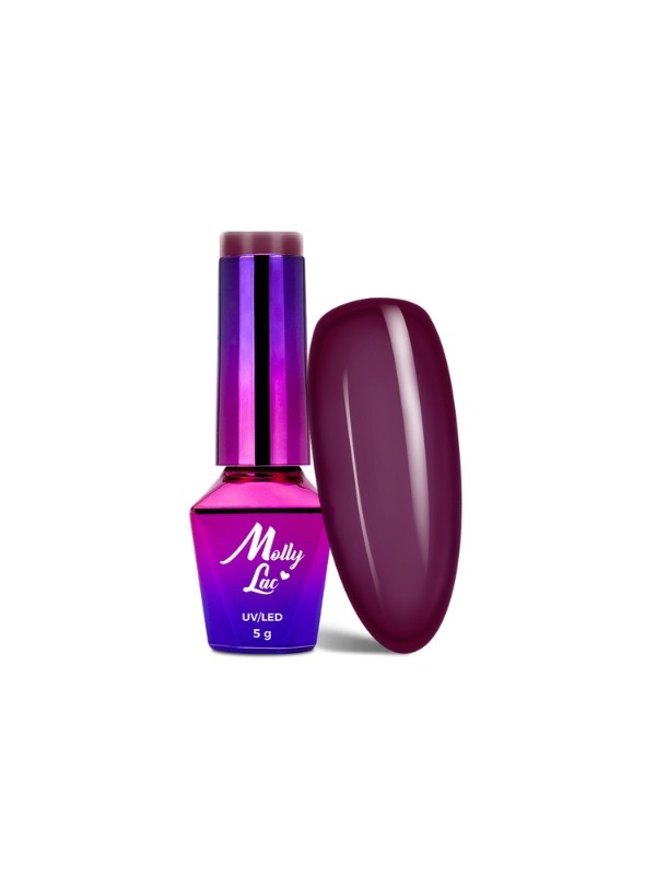 MollyLac /190/ Hearts & Kisses Red Wine Hybrid Nail Polish 5 ml