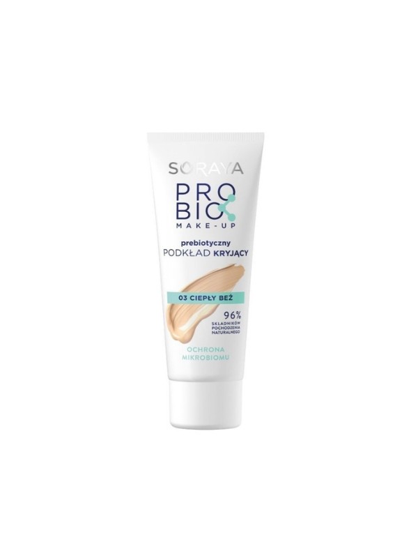 Soraya ProBio Care Prebiotic Make-up Abdeckende Gesichtsgrundierung /03/ Warmes Beige 30 ml