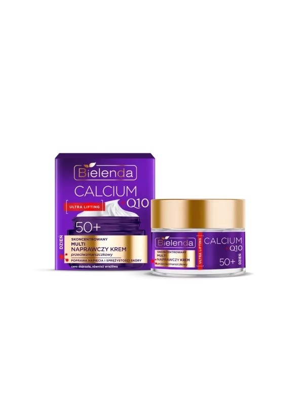 Bielenda CALCIUM + Q10 geconcentreerde multi-repair Anti-rimpel gezichtscrème 50+ voor de dag 50 ml