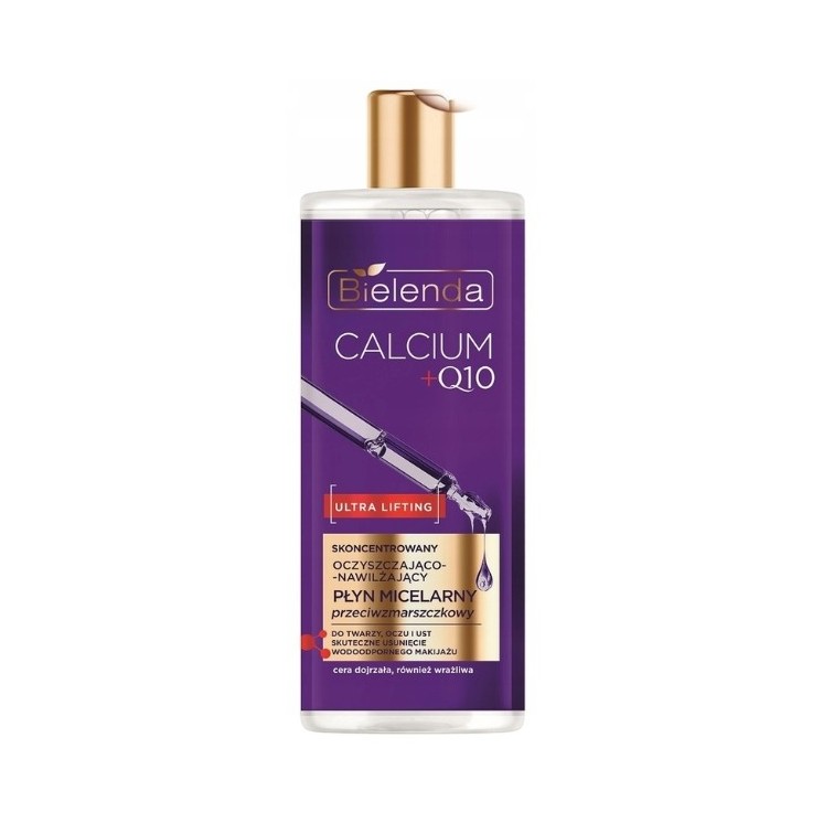 Bielenda CALCIUM + Q10 geconcentreerde reinigende en hydraterende micellaire vloeistof tegen rimpels 500 ml