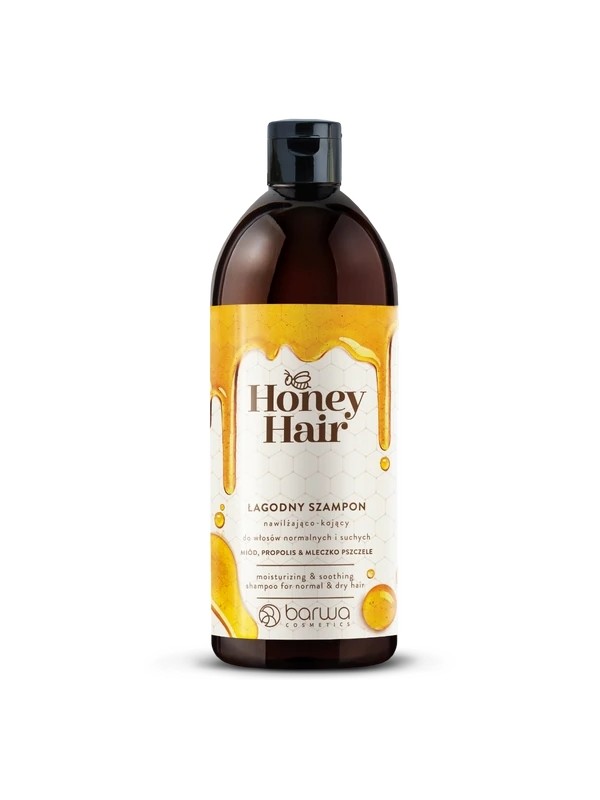 М'який шампунь Barwa Honey Hair Moisturizing and soothing Mild Shampoo для нормального та сухого волосся Мед, прополіс і маточне