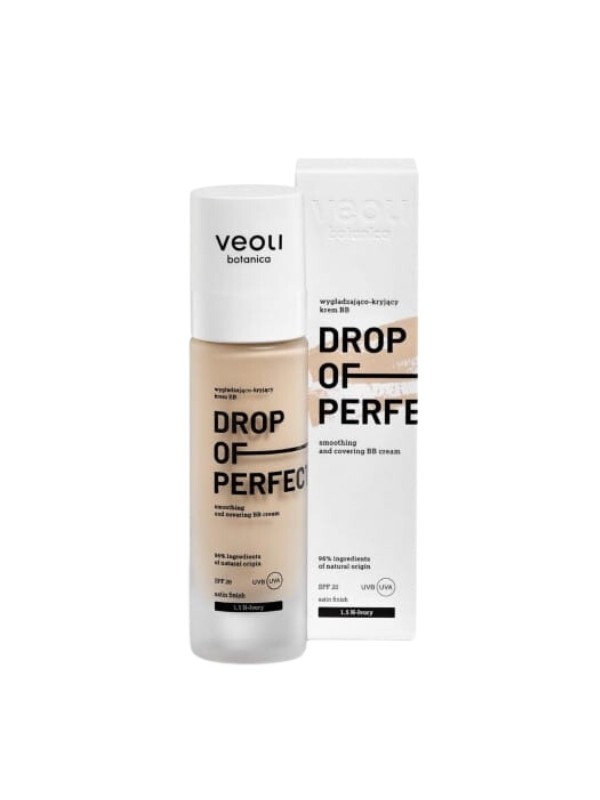 Veoli Botanica Drop of Perfection SPF20 gladmakende en dekkende BB Cream met een lichte formule /1.0/ Fairy 30 ml