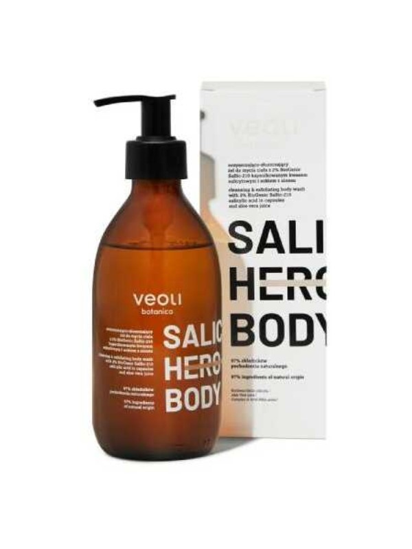 Veoli Botanica Saltic Hero Body очищаючий і відлущувальний гель для вмивання з саліциловою кислотою 280 мл