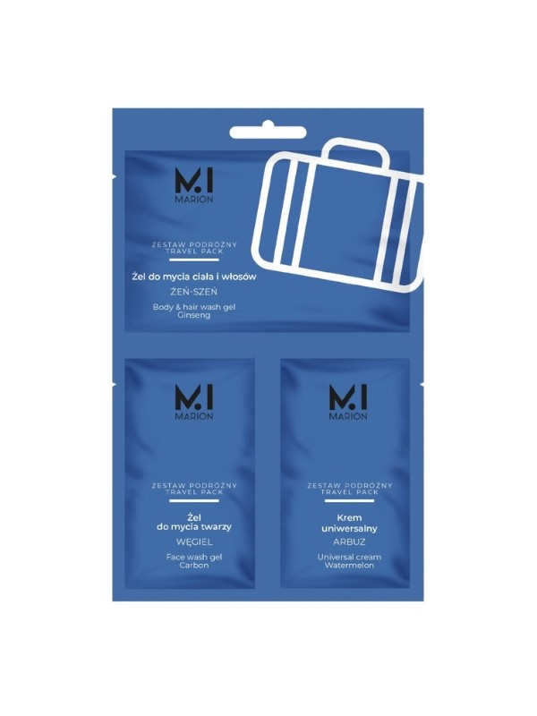 Marion Travel Pack Reiseset for Men : Körper- und Haarwaschgel + Gesichtswaschgel + Universalcreme