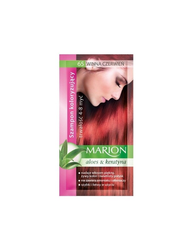 Marion Färbeshampoo mit Aloe-Extrakt 4-8 Wäschen /65/ Weinrot 40 ml