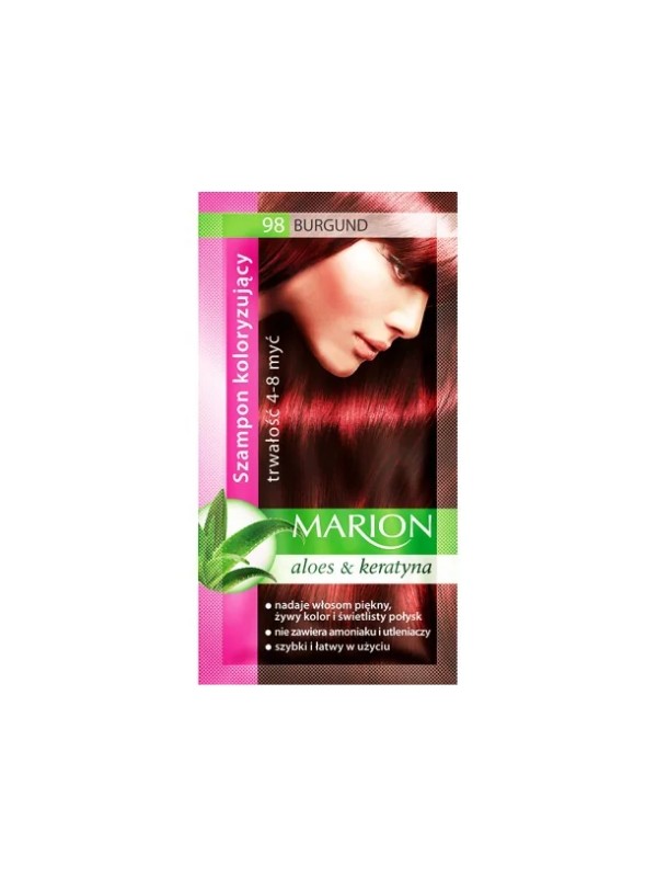 Marion Färbeshampoo mit Aloe-Extrakt 4-8 Wäschen /98/ Burgund 40 ml