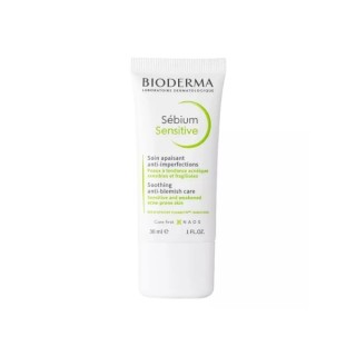 Bioderma Sebium Sensitive заспокійливий крем для обличчя, що підтримує лікування шкіри від вугрів 30 мл