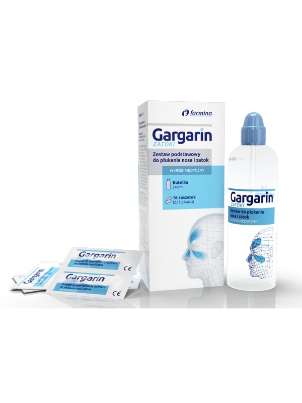 Gargarin SINUS Basic Набір для промивання носа і носових пазух Флакон + 16 пакетиків