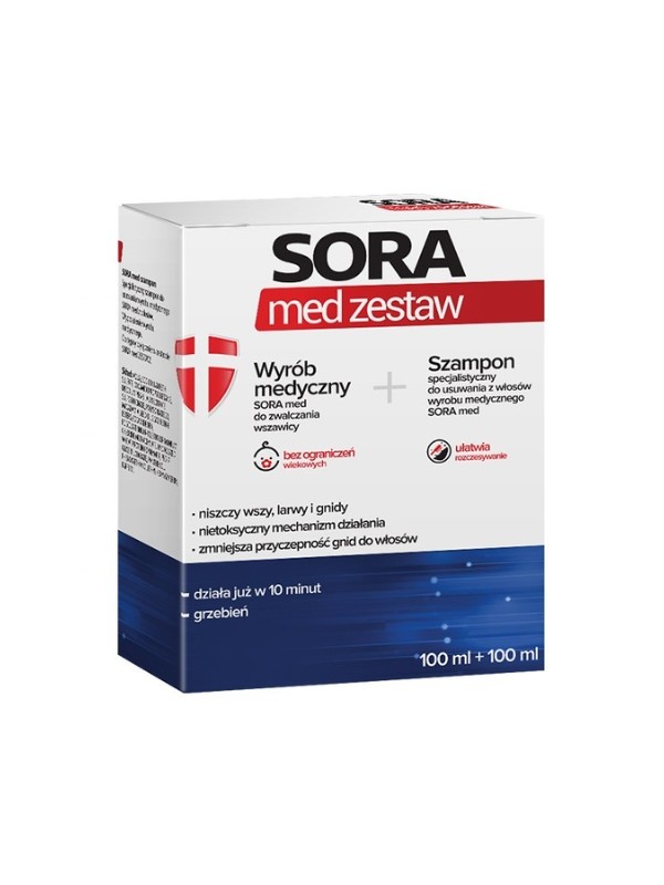 Sora Med Head Lice Control Kit Рідина 100 мл + Шампунь 100 мл