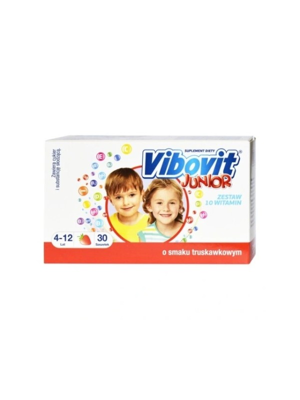 Vibovit Junior Vitamine für Kinder von 4 bis 12 Jahren, Erdbeergeschmack, 30 Beutel