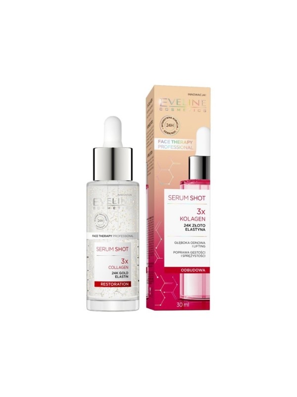 Eveline Serum Shot Regenererende behandeling voor gezicht, hals en decolleté 3x Collageen 30 ml