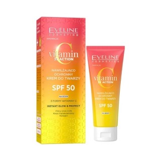 Eveline Vitamin C 3x Action Nawilżająco - ochronny Krem do twarzy z filtrem SPF50 30 ml