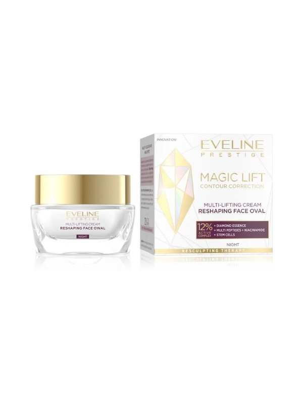 Eveline Magic Lift Multi - liftende gezichtscrème die het ovaal van het gezicht modelleert voor de nacht 50 ml