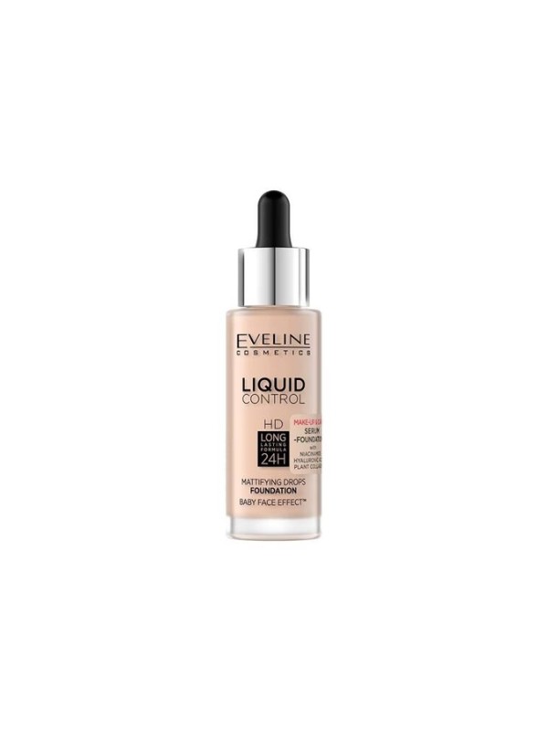 Eveline Liquid Control Gesichtsgrundierung mit Niacinamid in Droper /050/ Golden Beige 32 ml