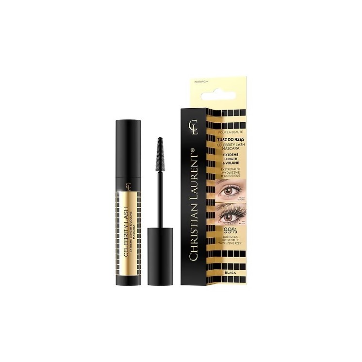 Туш для вій Eveline Christian Laurent Celebrity Lash Extreme Longtening and Shineing Mascara 7 мл