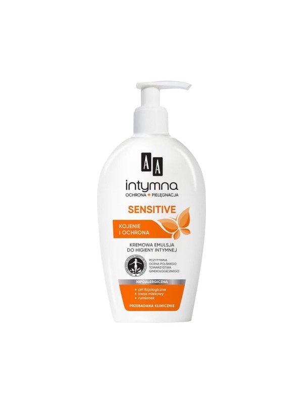 AA Intymna Ochrona + Pielęgnacja kremowa Emulsja do higieny intymnej Sensitive 300 ml 