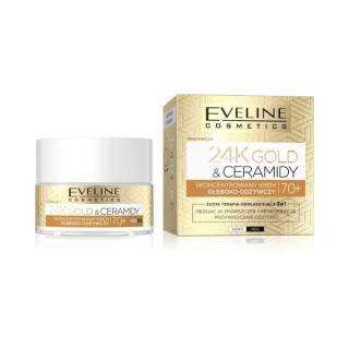 Crème visage concentrée Eveline Or 24 Gold et céramides 70+ Nourrissante en profondeur 50 ml