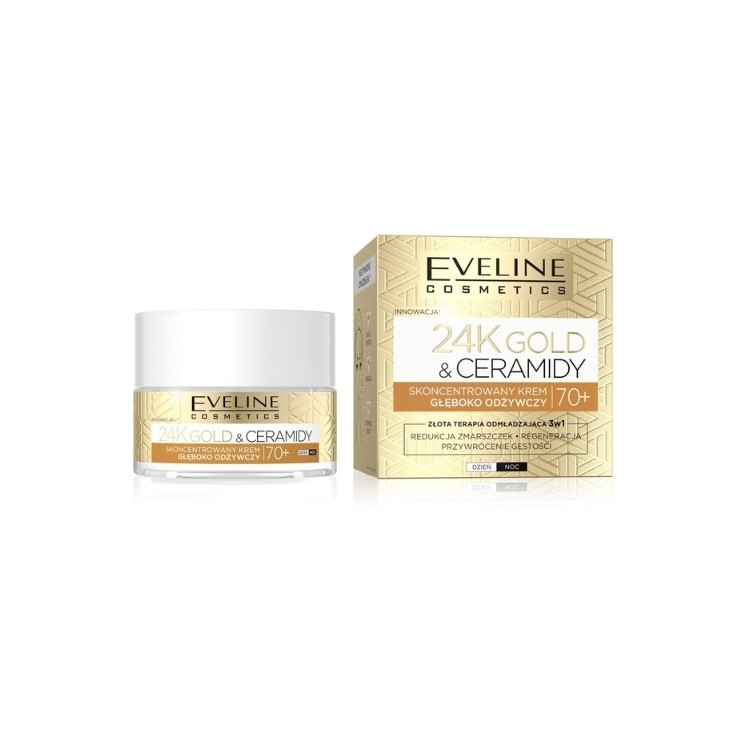 Eveline 24K Gold & Ceramide Konzentrierte Gesichtscreme 70+ Tiefenpflegend 50 ml