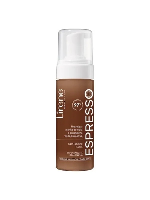 Бронзова пінка для тіла Lirene Self Tanning Foam з органічною кокосовою водою Espresso 150 мл