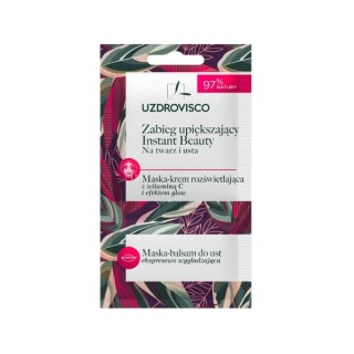 Uzdrovisco beautifying Face and lip treatment Instant Beauty 8 ml: Illuminating facial cream mask with Vit.C + Balm mask