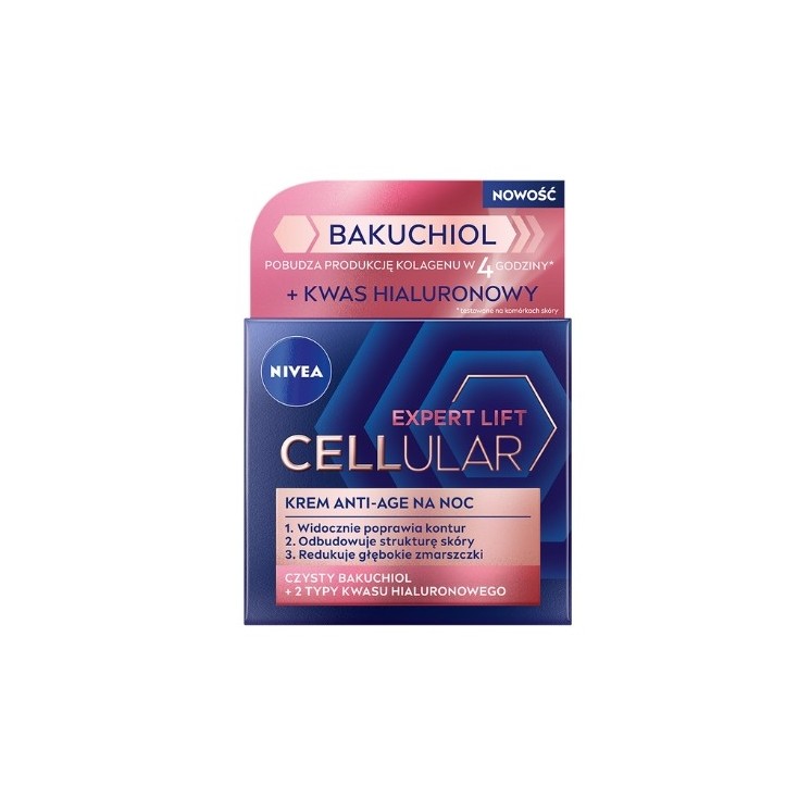 Nivea Cellular Expert Lift Bakuchiol przeciwstarzeniowy Krem do twarzy na noc 50 ml