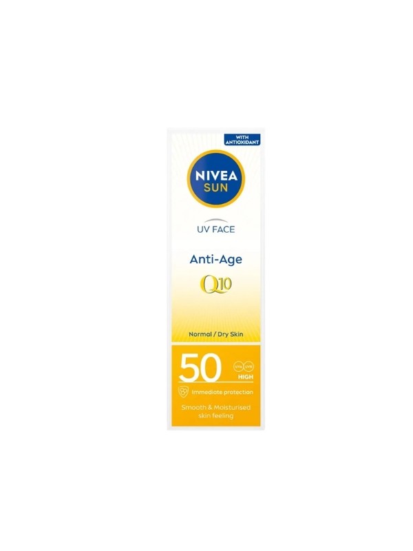 Nivea Sun UV Face Anti-Age Q10 Сонцезахисний крем для обличчя проти зморшок SPF50 50 мл