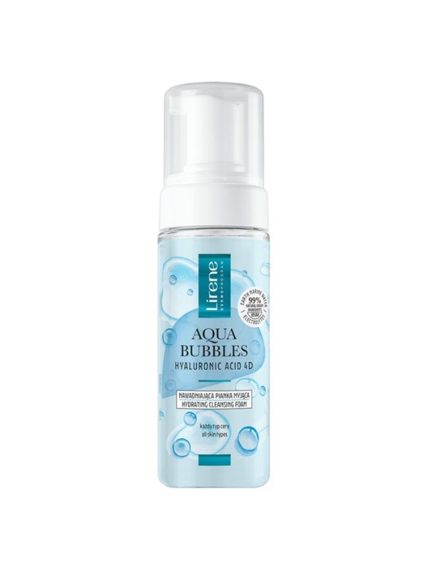 Lirene Aqua Bubbles Hyaluronic Acid 4D hydrating facial cleansing foam for all skin types 150 ml