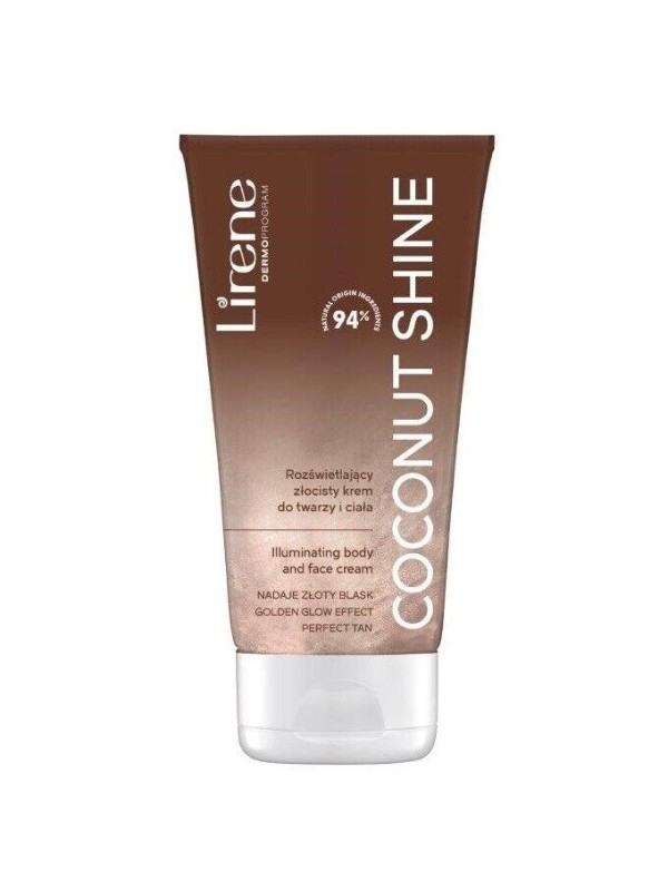 Lirene leuchtend goldene Coconut Shine Körper- und Gesichtscreme 150 ml