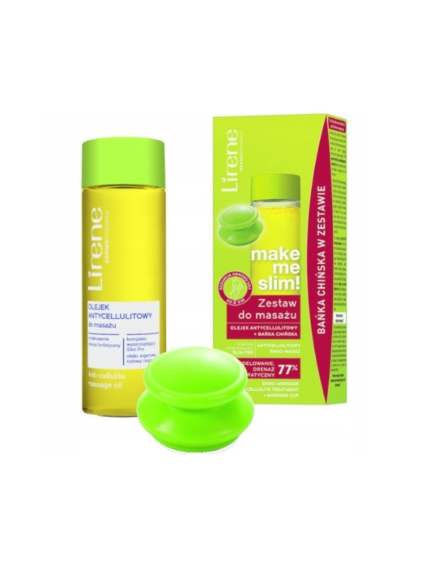 Lirene Make Me Slim! Massage set: Anti-cellulite oil 100 ml + Chinese cupping