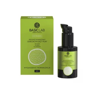 BasicLab Acidumis acidic facial Peeling unclogging pores with AHA 15% and BHA 2% acids 30 ml