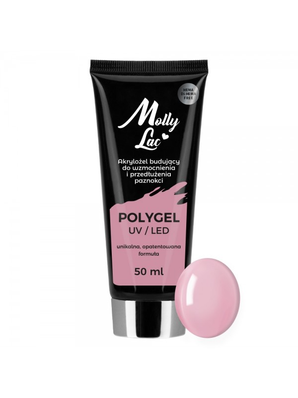 MollyLac Polygel будівельний акрил-гель Mollylac Hema/di-Hema French Pink 50 мл