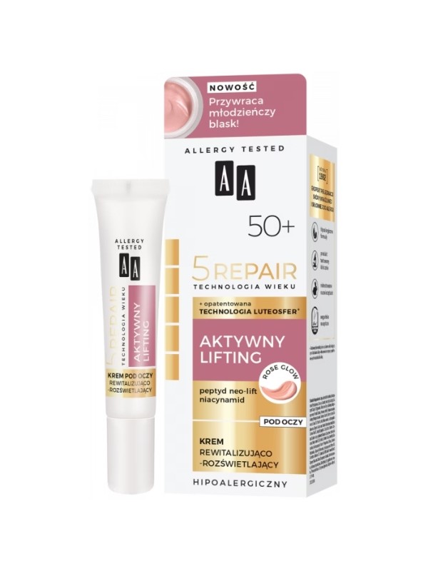 AA AGE TECHNOLOGY 5REPAIR 50+ Active Lifting Revitalisierende und leuchtende Augencreme 15 ml