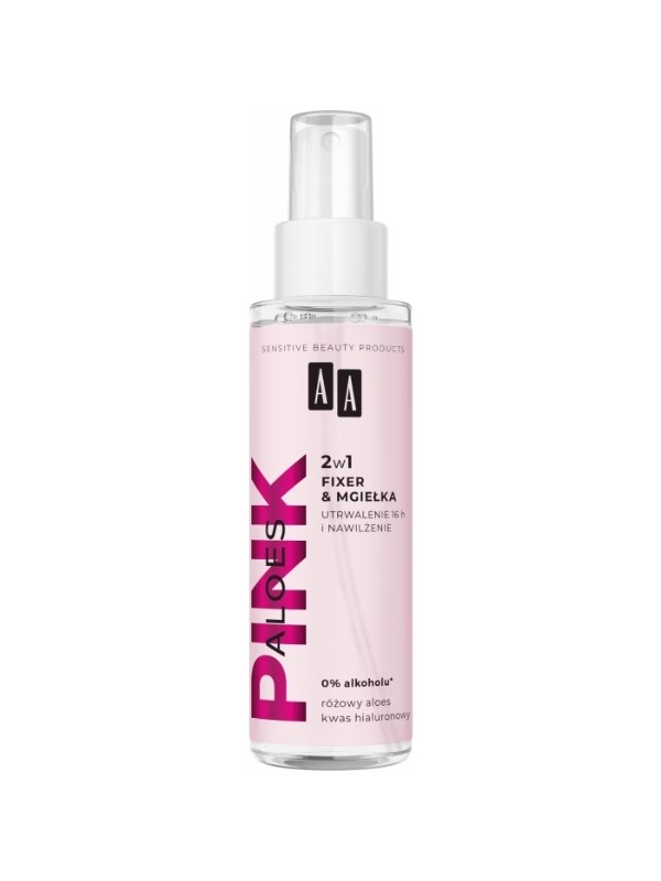 AA Aloes Pink Fixier- und Feuchtigkeitsspray 2in1 Fixer und Nebel 150 ml